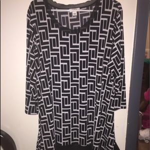 Plus Size Chiffon Hem Sleeve Shirt